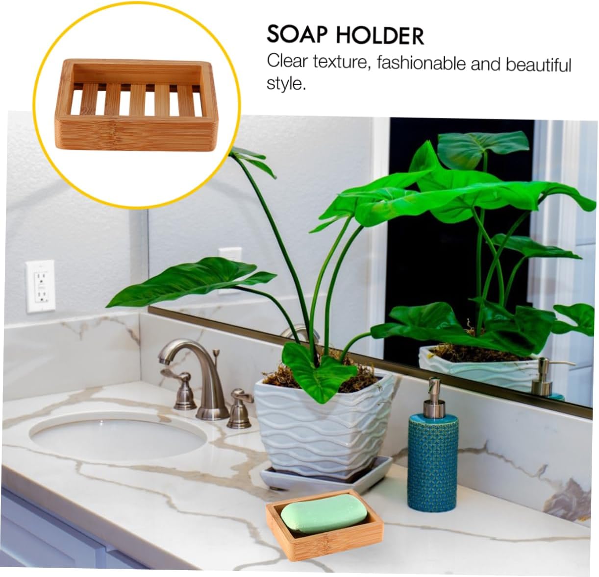 GLEAVI Wooden Soap Dish with Retro Design