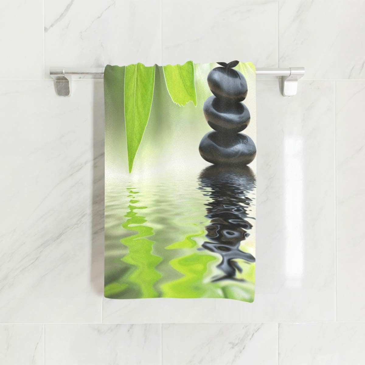 ALAZA Ultra Soft Zen Stone with Leaves Hand Towel