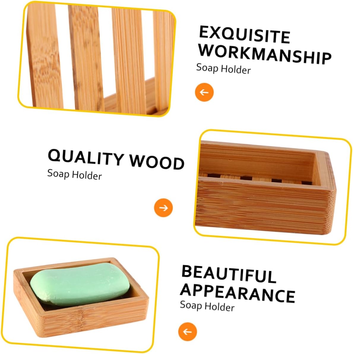 GLEAVI Wooden Soap Dish with Retro Design