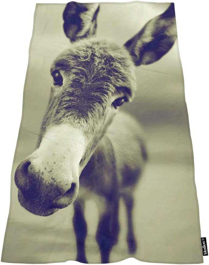 Moslion Comfy Bath Towel - Donkey Design 64x32 Inches