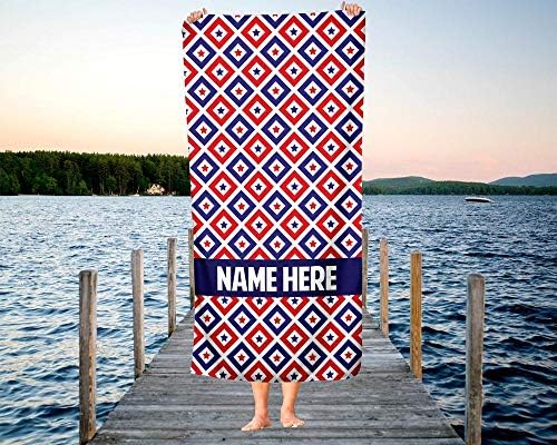 Extra Large Personalized Stars in Diamonds Towel for Kids and Adults