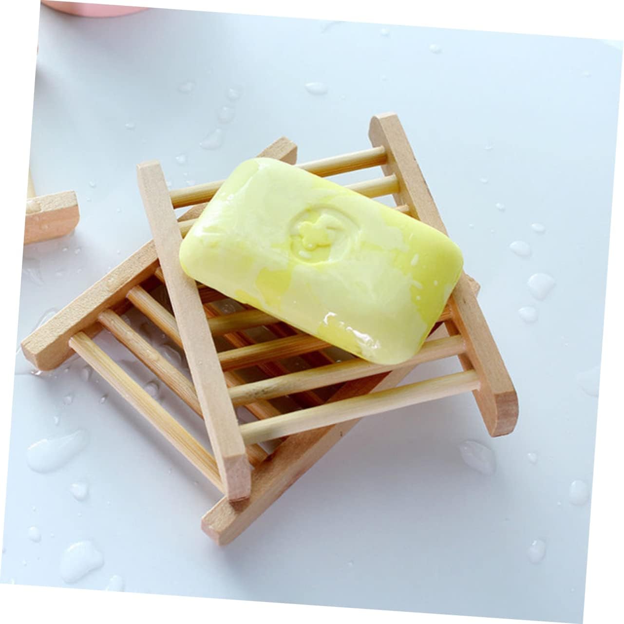 Wooden Soap Tray Drainer Holder for Kitchen and Bathroom