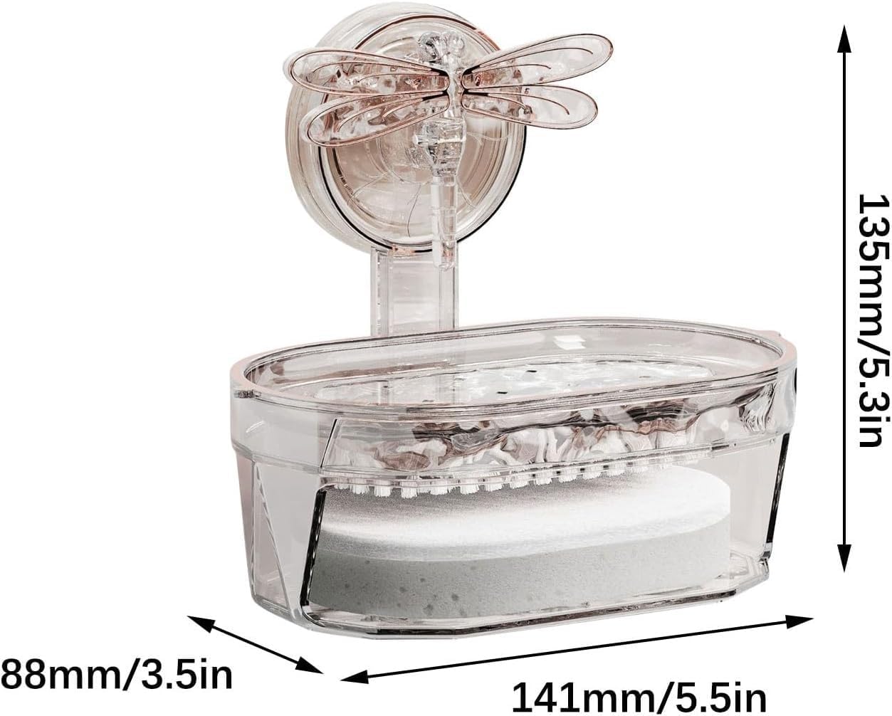 Suction Cup Soap Holder with Drainage Brown