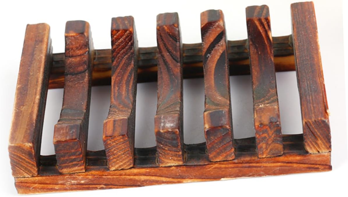 ABOOFAN 4PC Wood Soap Holder with Drainage