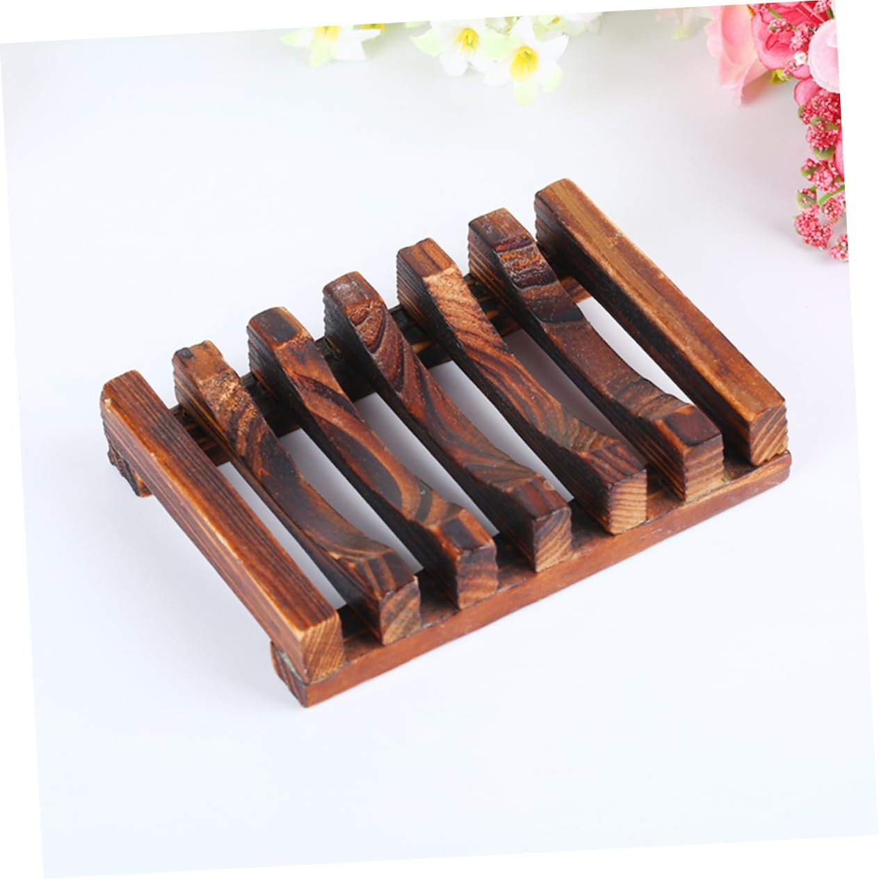 Cabilock Bamboo Soap Stand Natural Wood Holder for Bathroom Kitchen