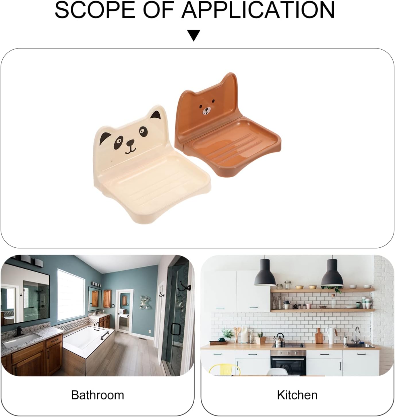 4pcs Wall-Mounted Soap Holder Bathroom Organizer