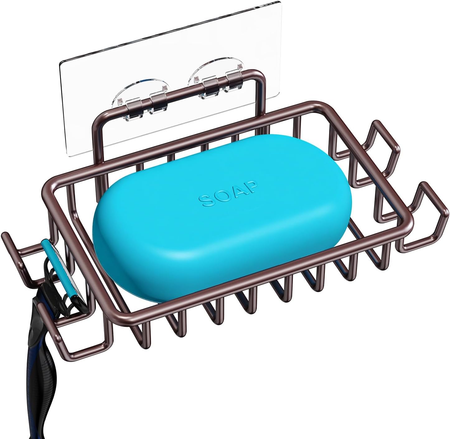 Nieifi Stainless Steel Soap Dish with 4 Hooks