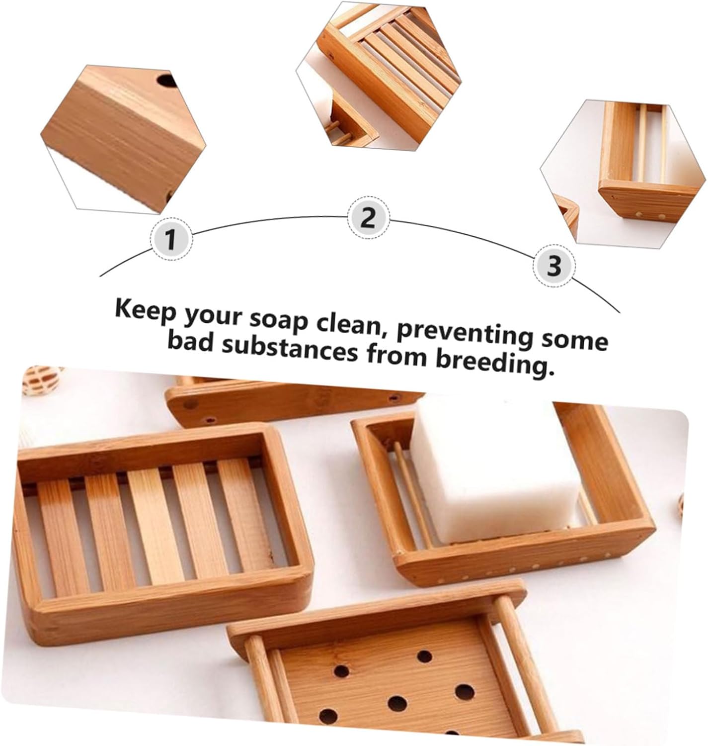CONGARTENO 2pcs Wooden Soap Dish Creative Bathroom Holder