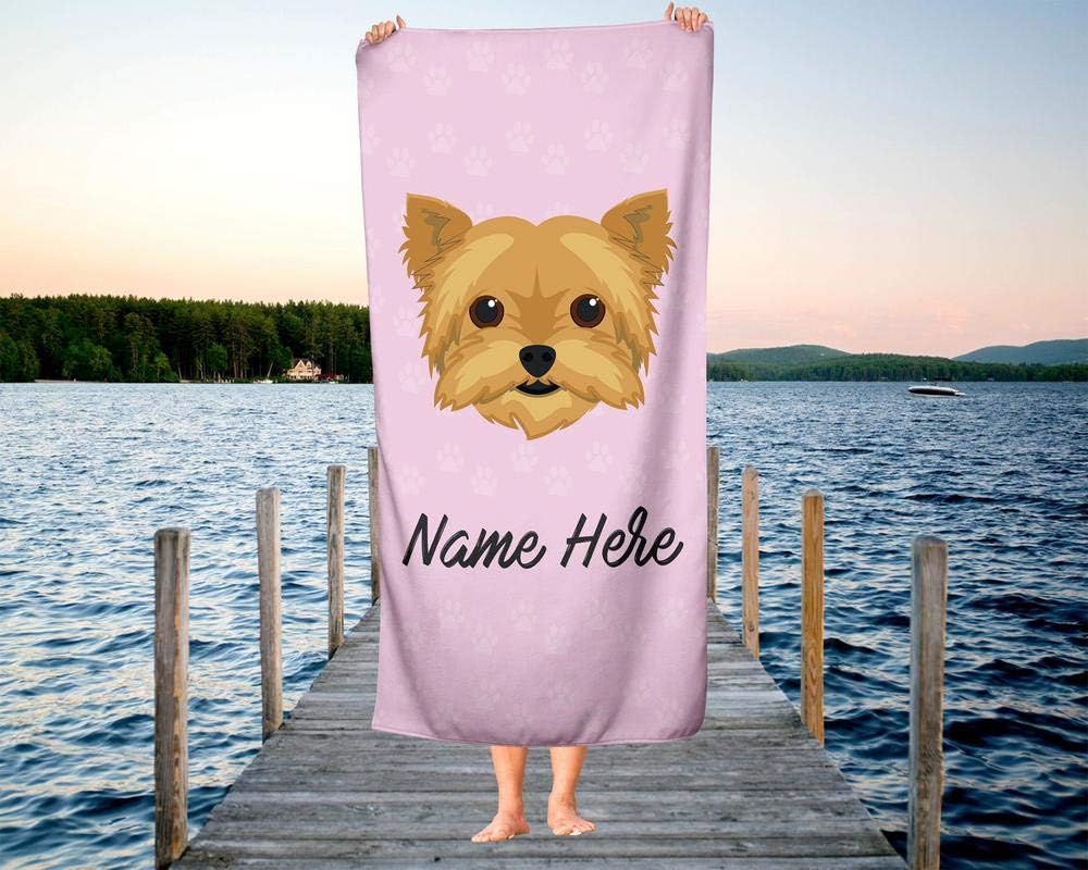 Personalized Yorkie Dog Towel for Kids and Adults