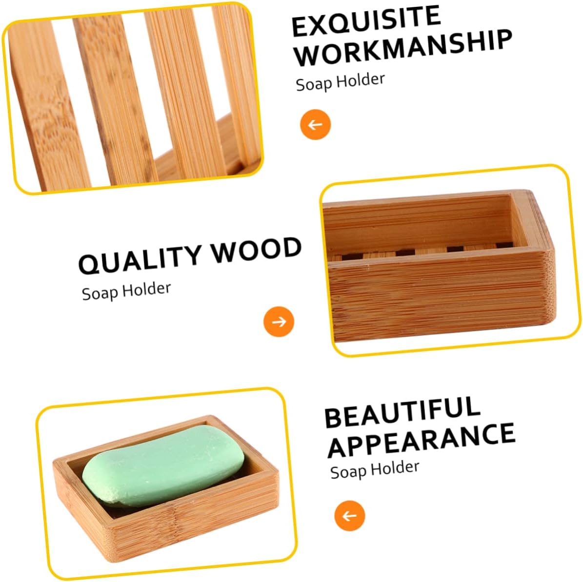 Wakauto Wooden Soap Holder with Hollow Design for Easy Cleaning and Drying