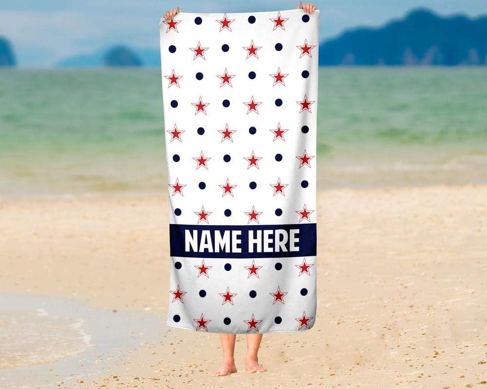 Extra Large Personalized Stars with Dots Towel for Kids and Adults 1