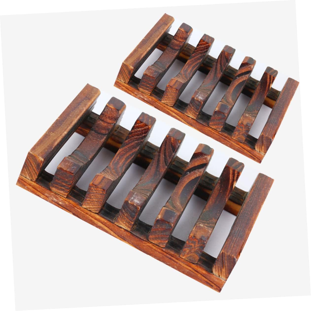Zerodeko 3pcs Wooden Soap Holder with Drainage for Bathroom Shower Kitchen