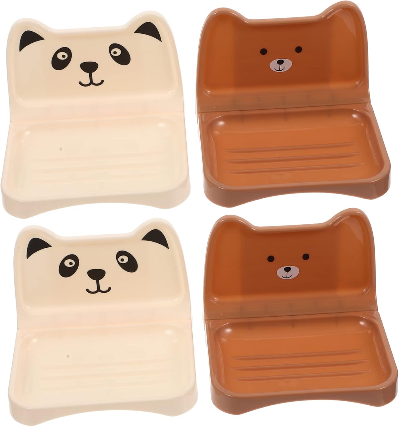 Ciieeo Cartoon Bear Soap Rack 4 Non-Slip Waterproof Holder