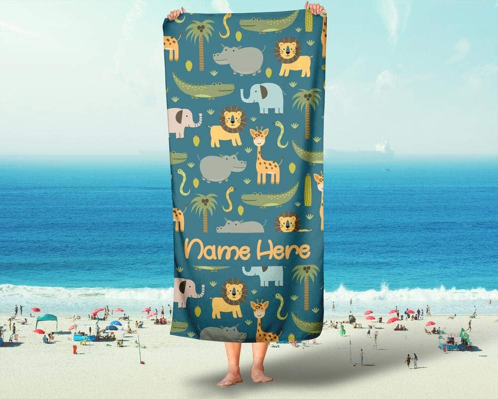 Personalized Safari Towel for Kids and Adults