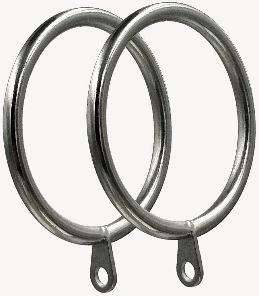 42-Piece Satin Nickel Curtain Rings 20 Inner Diameter for 15 Rod