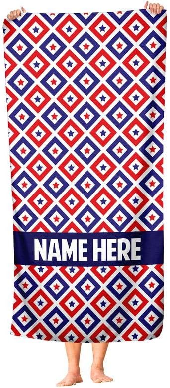 Extra Large Personalized Stars in Diamonds Towel for Kids and Adults