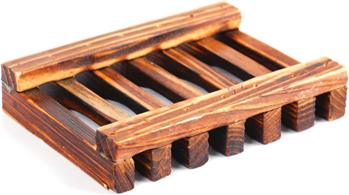 BESTOYARD 4PC Natural Wooden Soap Holder for Kitchen Bathroom 1