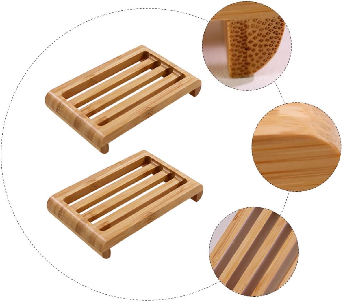 PRETYZOOM 2Pcs Stylish Soap Dish with Drainage 1