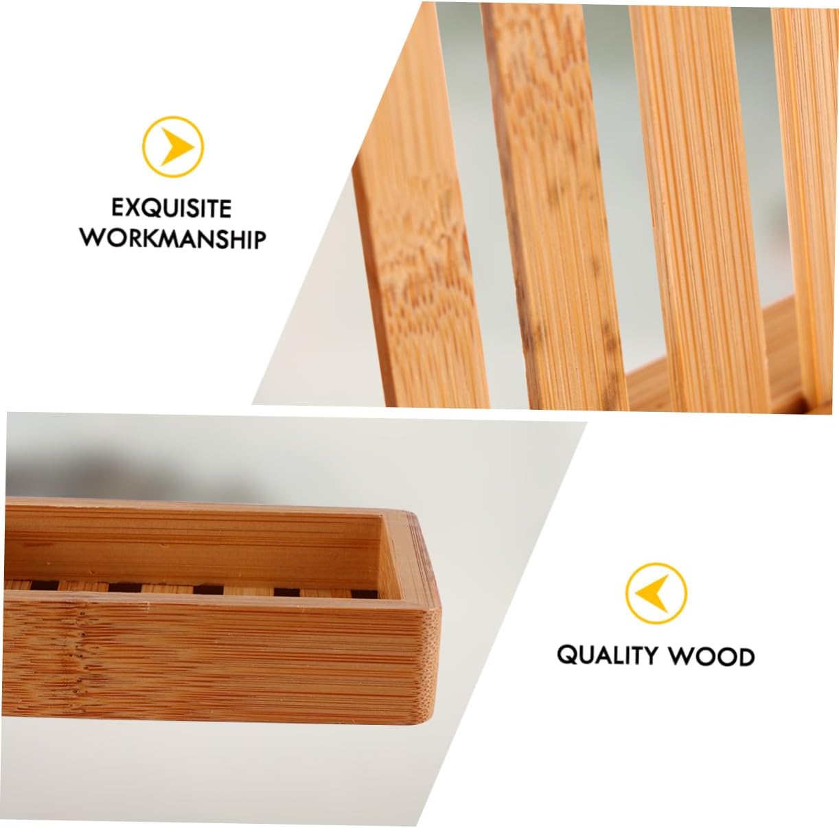 Luxshiny Bamboo Soap Holder Wooden Drainage Tray 1