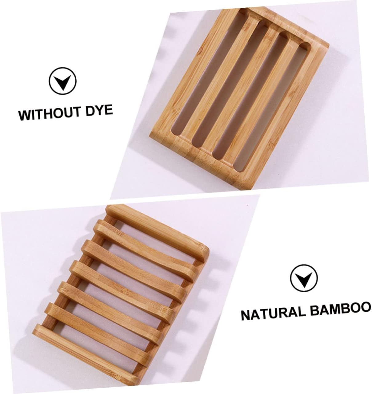 Bamboo Soap Holder Set of 2 for Bathroom Draining