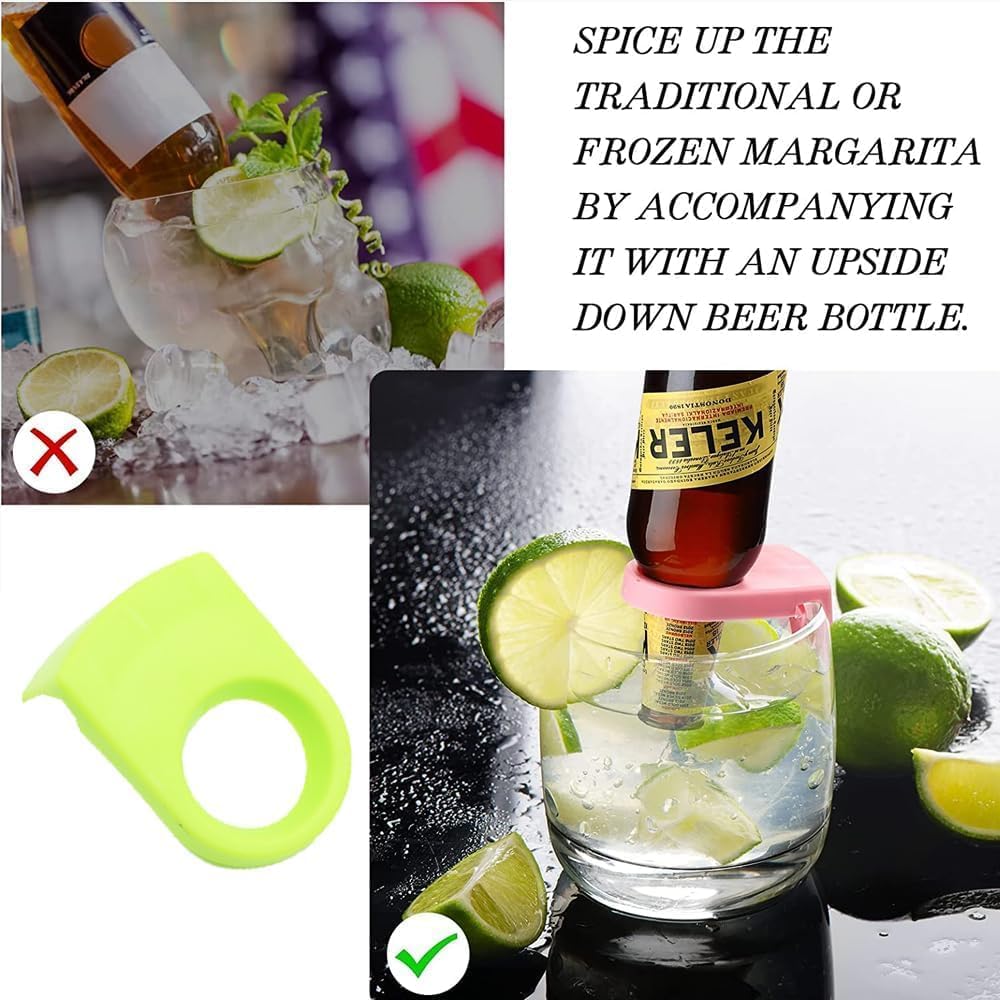 4Pcs Green ABS Wine Glass Clips for Bottles and Beer 1