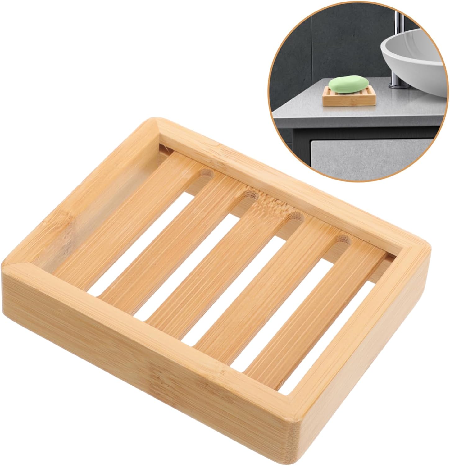 Labrimp 1Pc Handmade Soap Dish with 7 Drain Holes