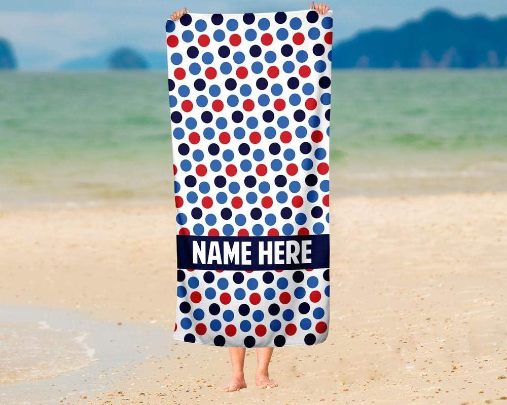 Extra Large Personalized Dots Pattern Towel for Kids and Adults