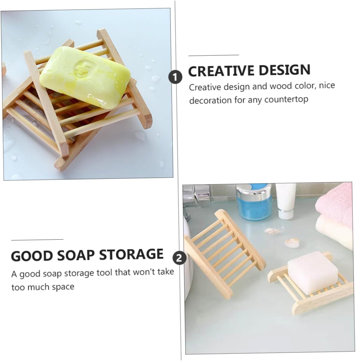 PRETYZOOM Wooden Soap Dish for Kitchen and Bathroom 1