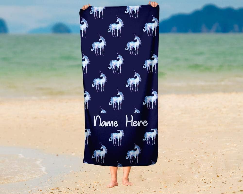 Extra Large Personalized Unicorn Towel for Kids and Adults