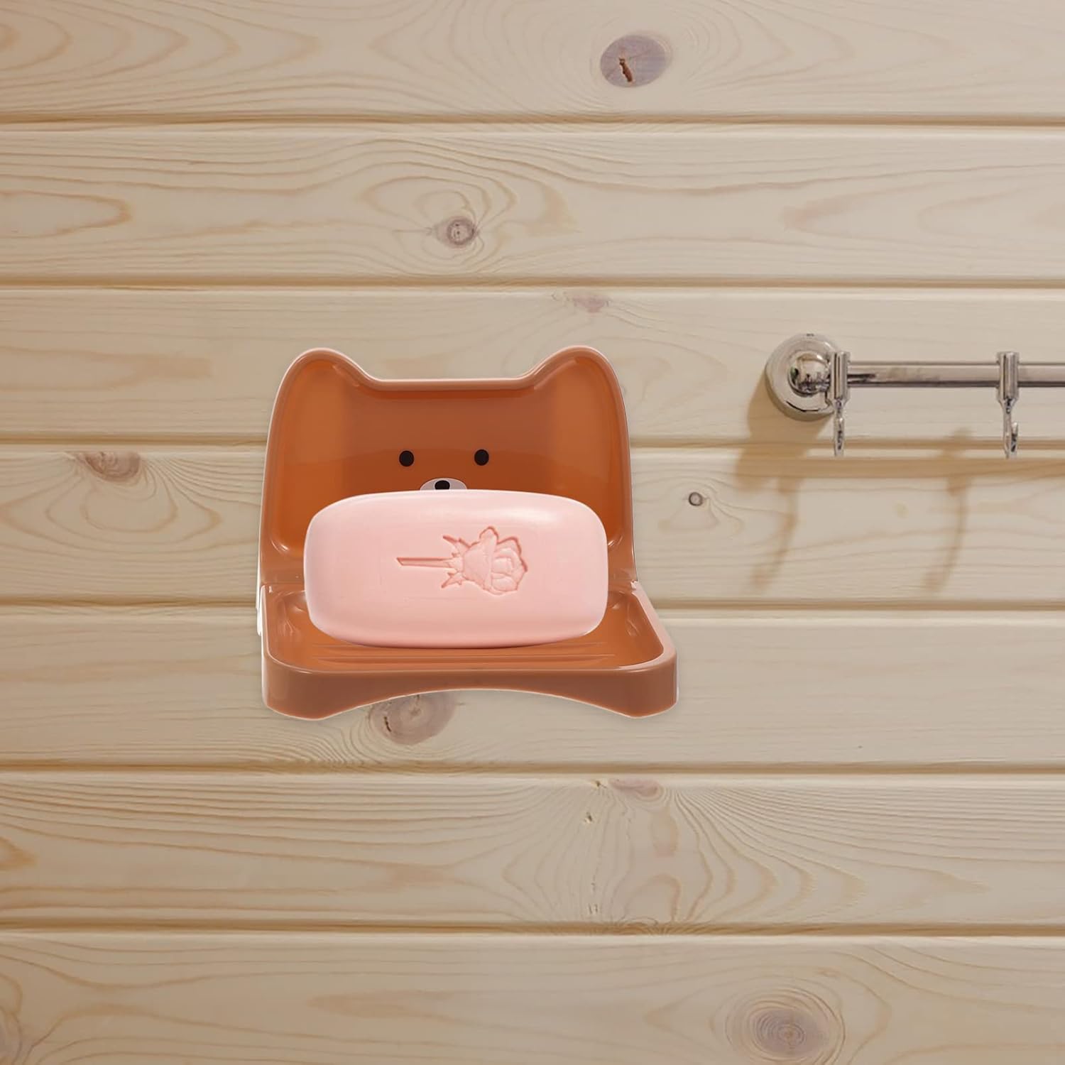 4pcs Wall-Mounted Soap Holder Bathroom Organizer
