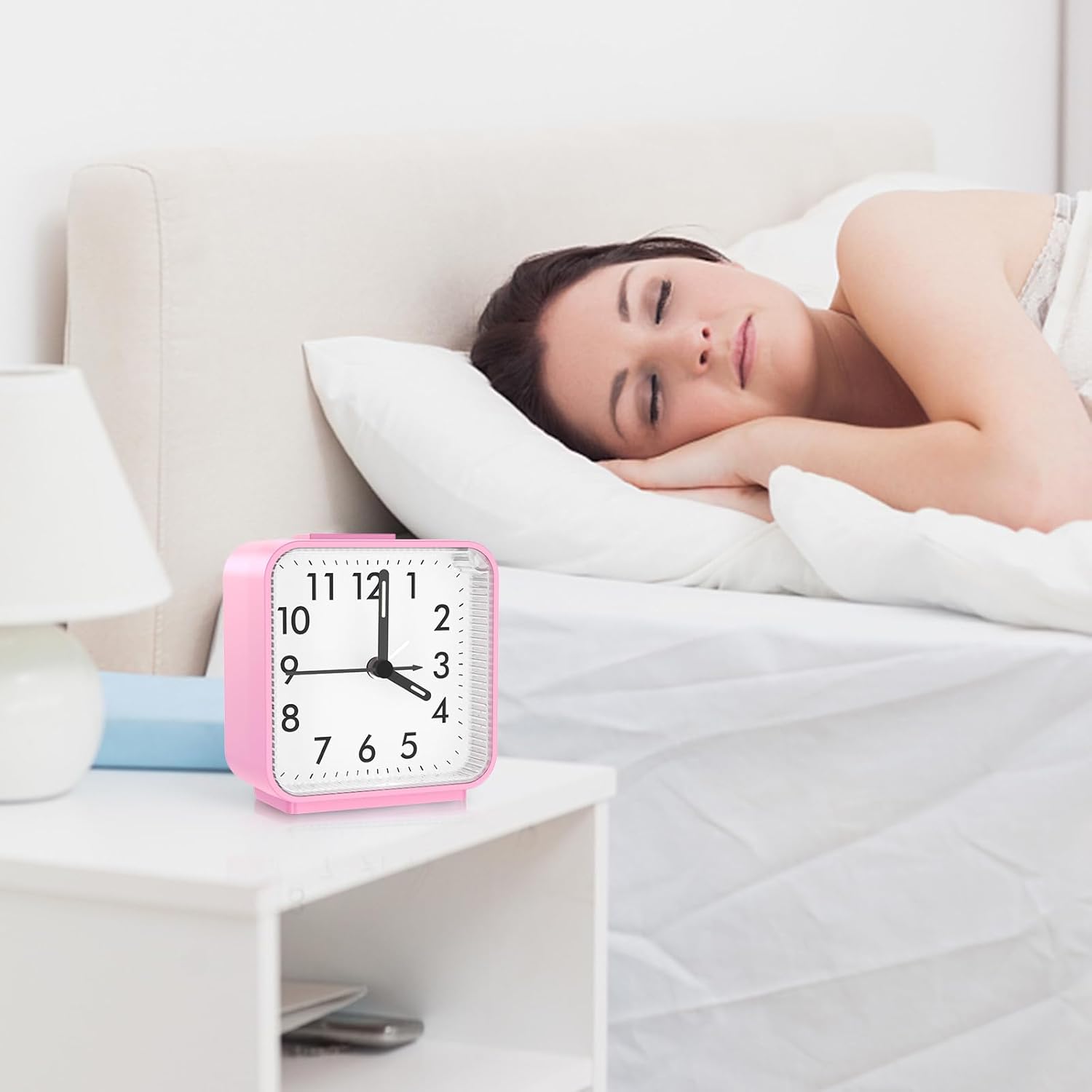 AMIR Silent Analog Alarm Clock with Snooze and Light