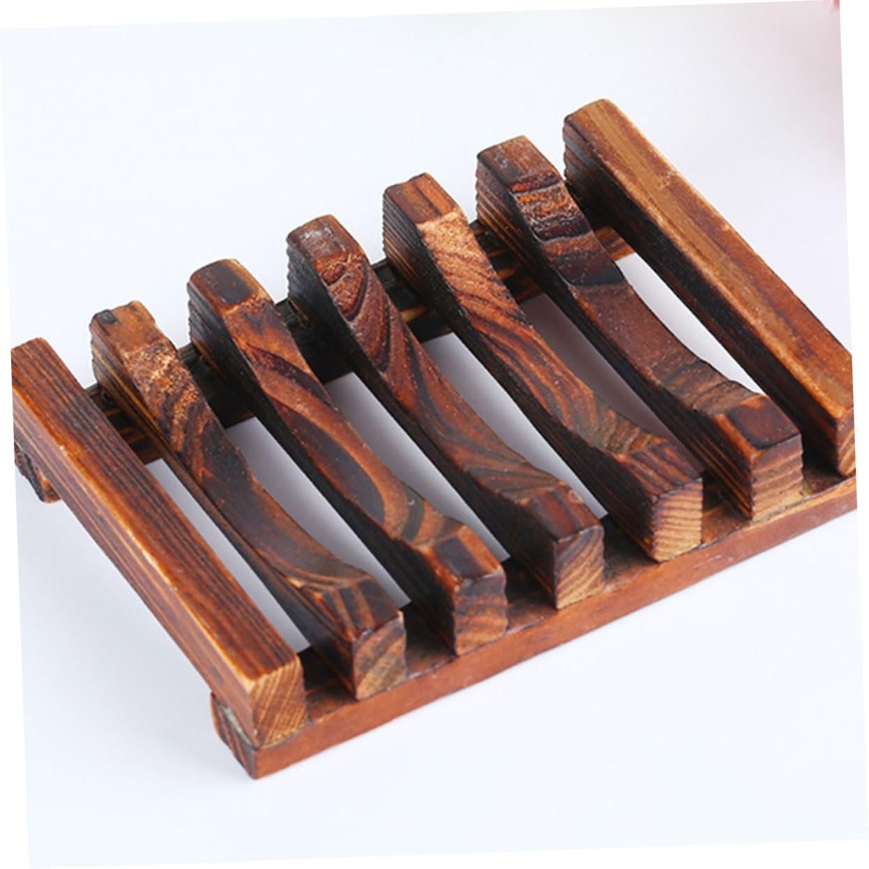 IMIKEYA 2PCS Wood Soap Dish with Drainage for Kitchen Bathroom