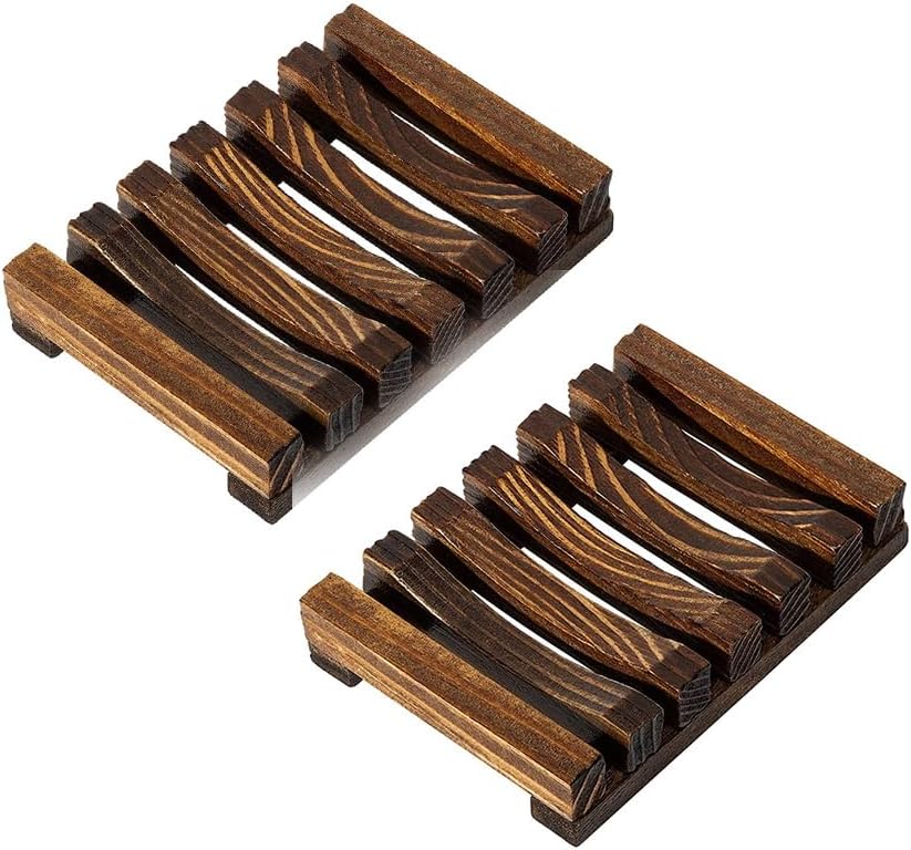 WEIMEILD Wooden Soap Dish Holder Self Draining Bathroom Shower Holder