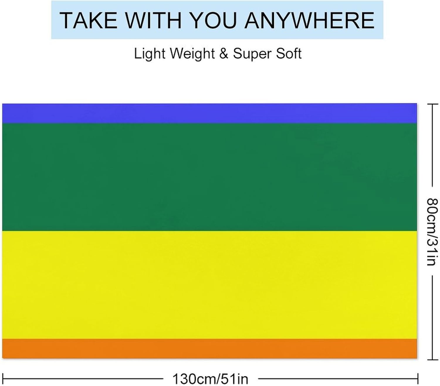 Quick Dry Oversize Bath Towel Rainbow LGBTQ Pride Flag Design