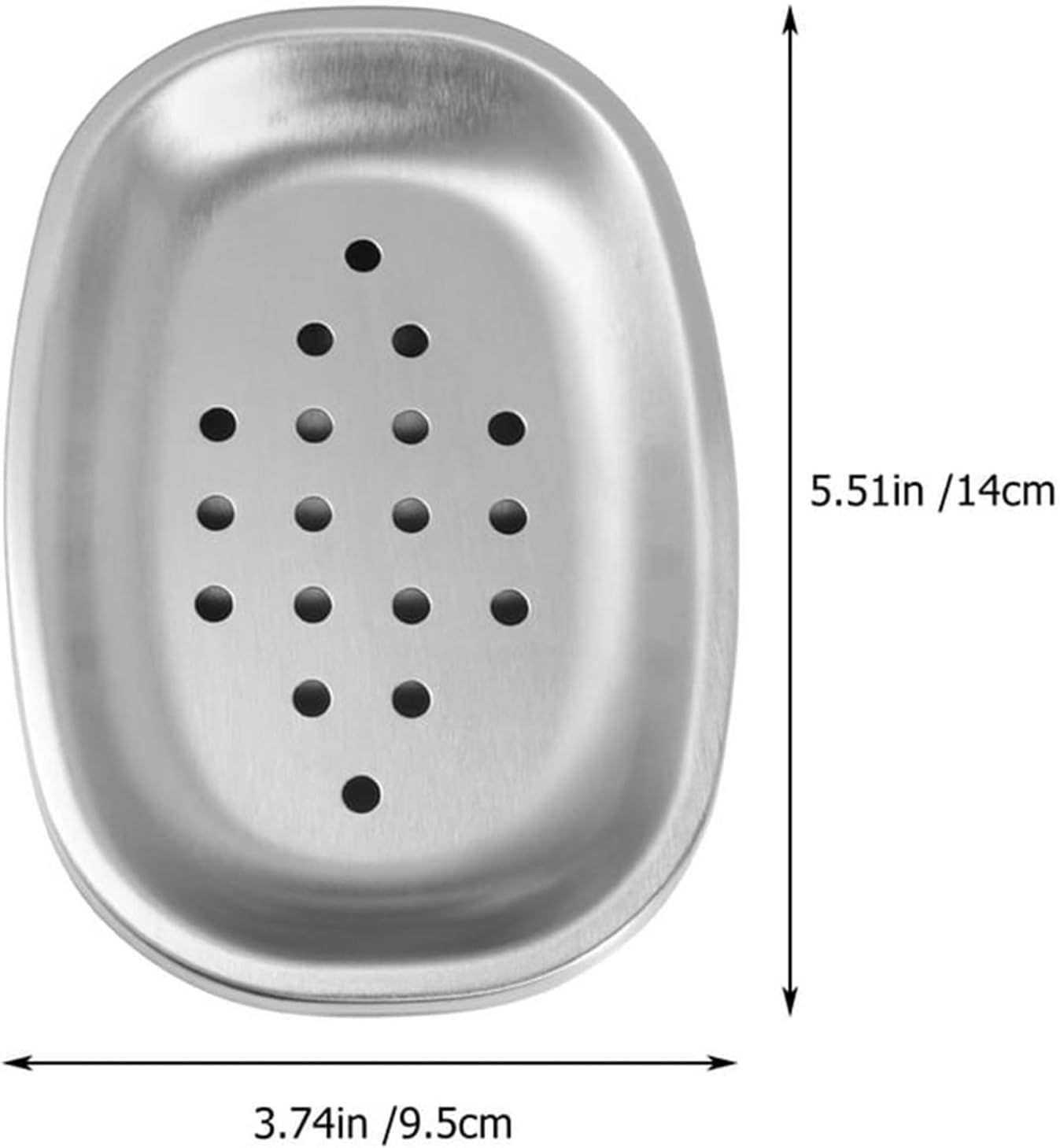 Stainless Steel Soap Dish 2 Pack Silver Drainage Modern Bathroom Holder
