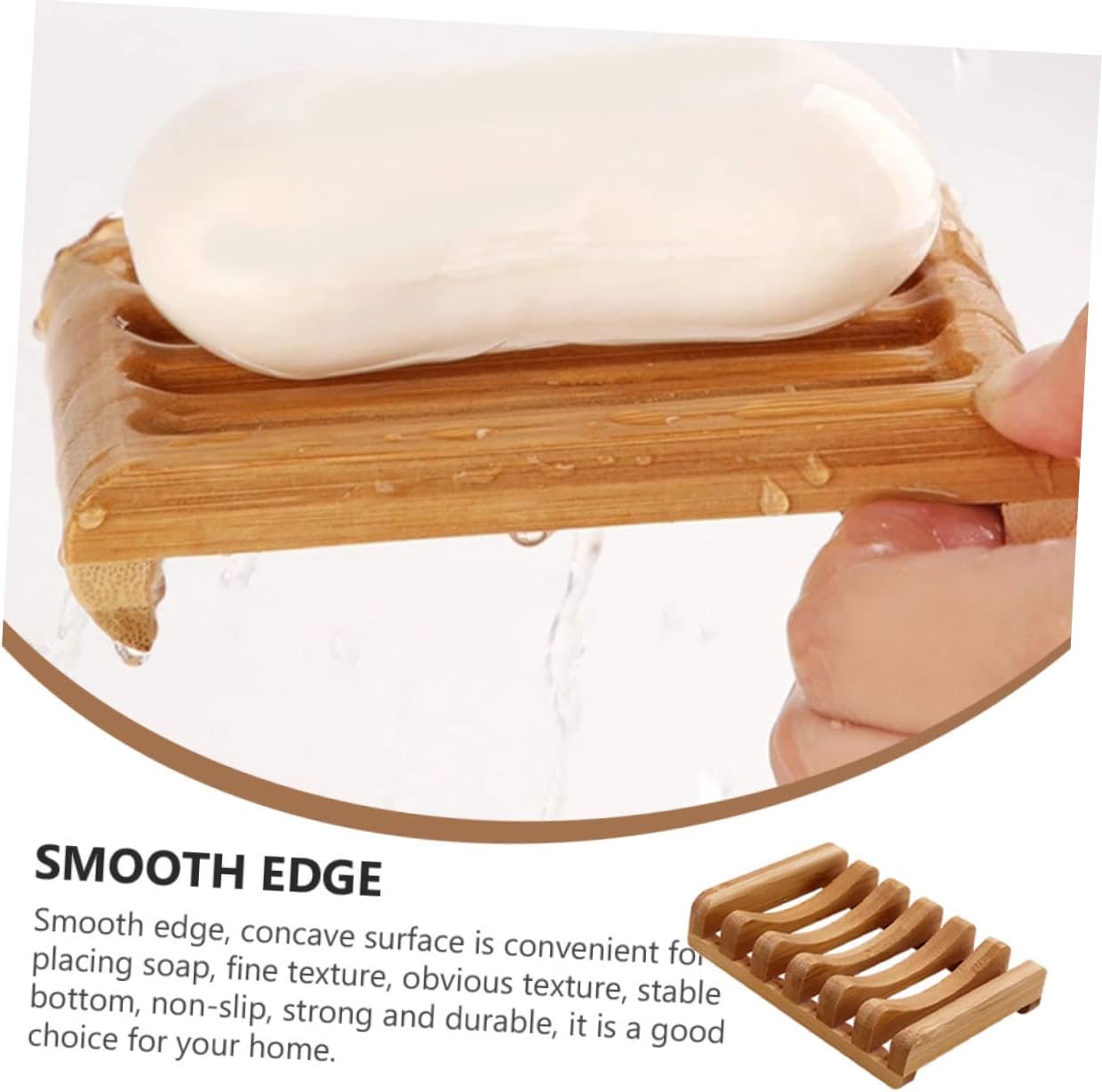Stylish Bamboo Soap Holder with Drainage Tray