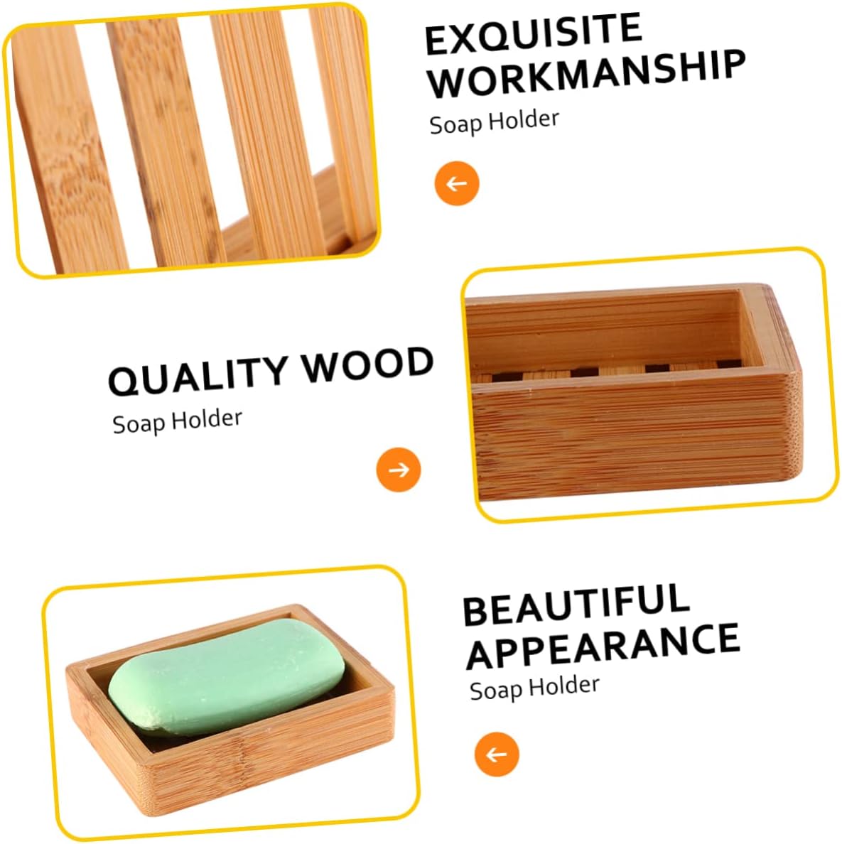 Bamboo Soap Holder with Self Draining Design