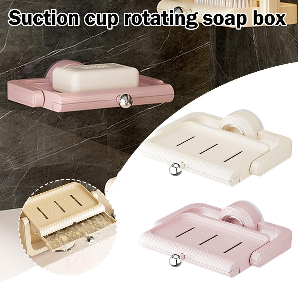 Rotatable Suction Cup Soap Dish - 360 Degree Swivel Holder