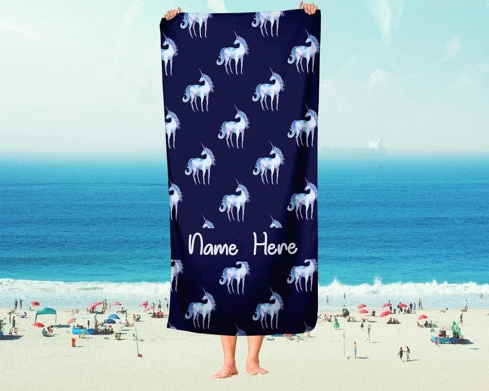 Extra Large Personalized Unicorn Towel for Kids and Adults