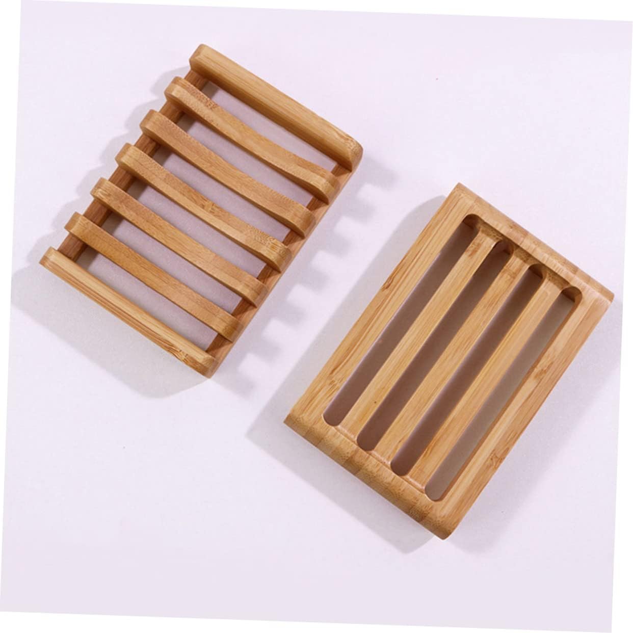 CATIEBYE 2pcs Sturdy Soap Dish Holder with Drainage for Bathroom and Kitchen