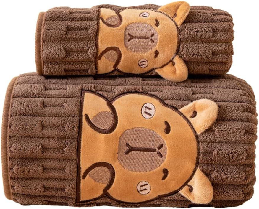 Cute Capybara Bath Towel Set 275x55 Inches 2-Piece