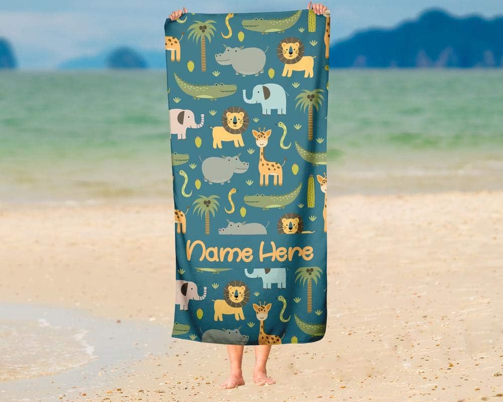 Personalized Safari Towel for Kids and Adults