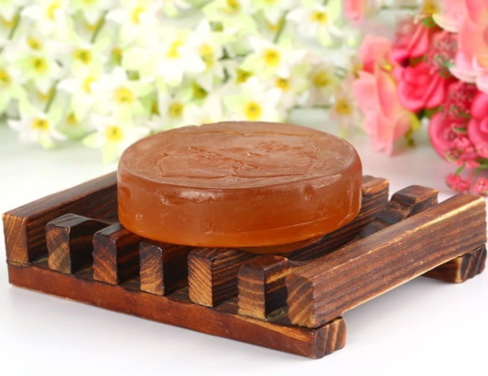 DIEWU 2 Pcs Wooden Soap Dish Self-Draining Bathroom Holder