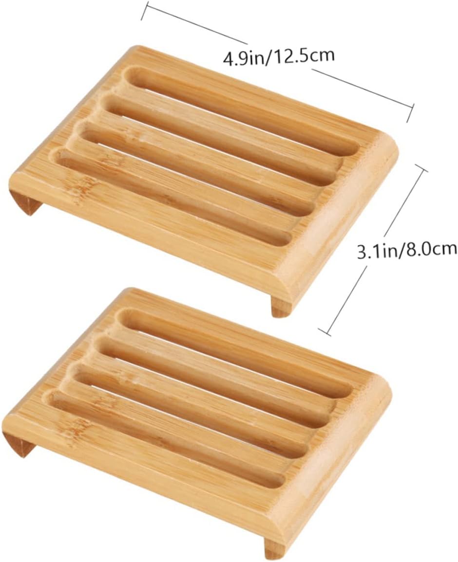 Cedar Soap Dishes Self-Draining Bamboo Holder for Kitchen Bathroom