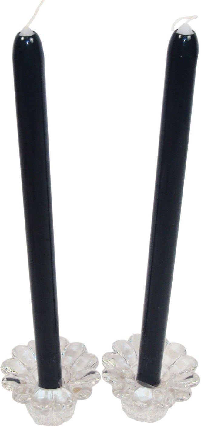 Forever Candles Set of 2 - Refillable Tapered Pillars with Elegant Green Finish