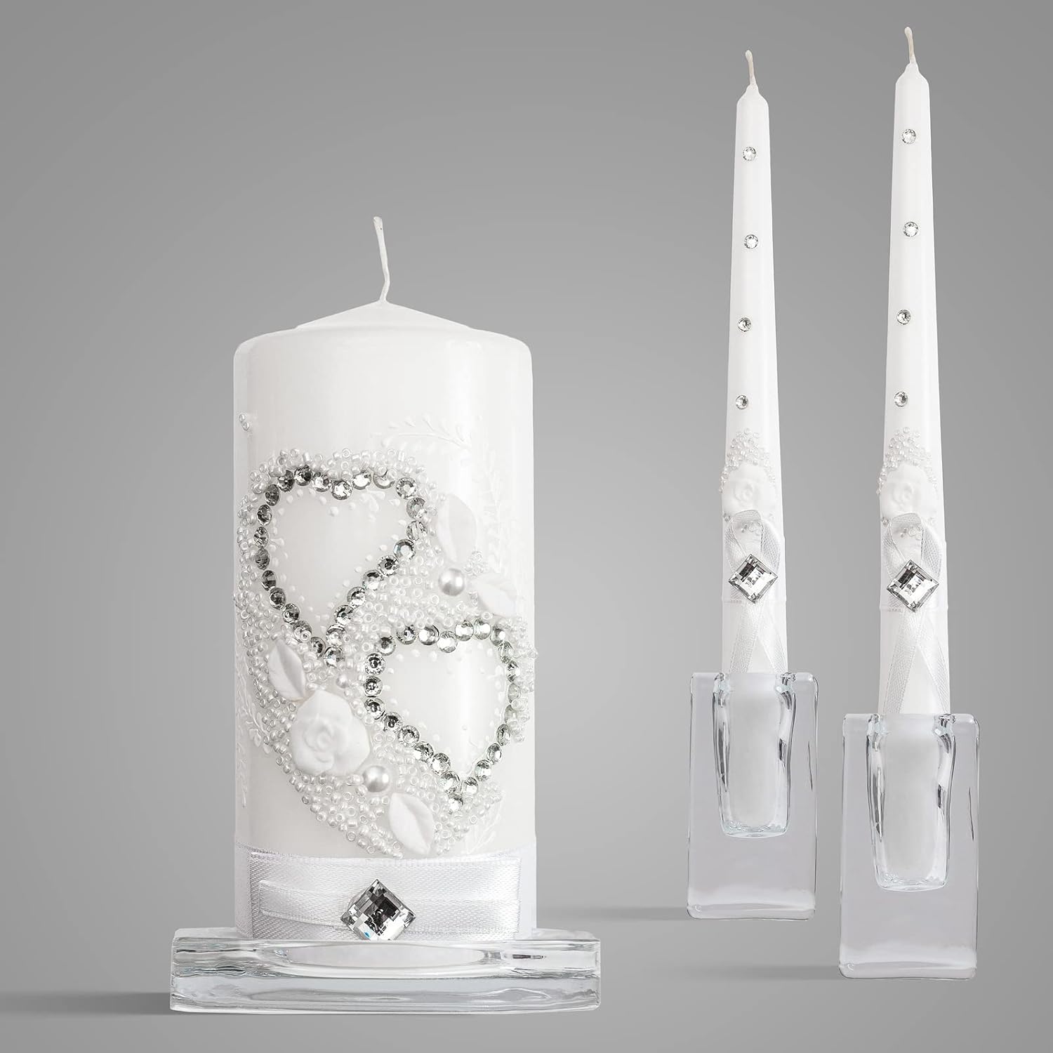 VABA Wedding Unity Candle Set 6 Pillar 10 Taper