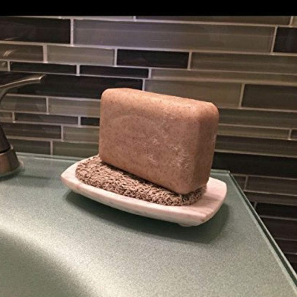 AKOAK 4 Count Beige Non-Slip Soap Trays for Bathroom Use