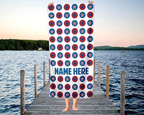 Extra Large Custom America Stars Towel - Personalized for Kids and Adults