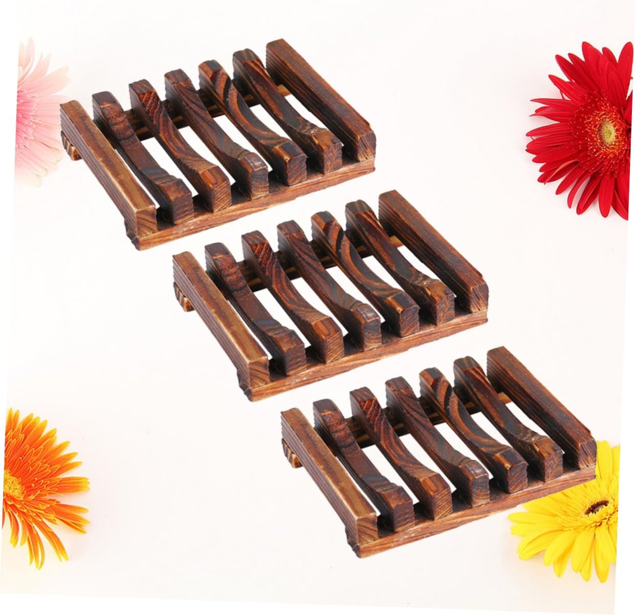 Cabilock Wooden Soap Holder Anti-Slip Bath Rack