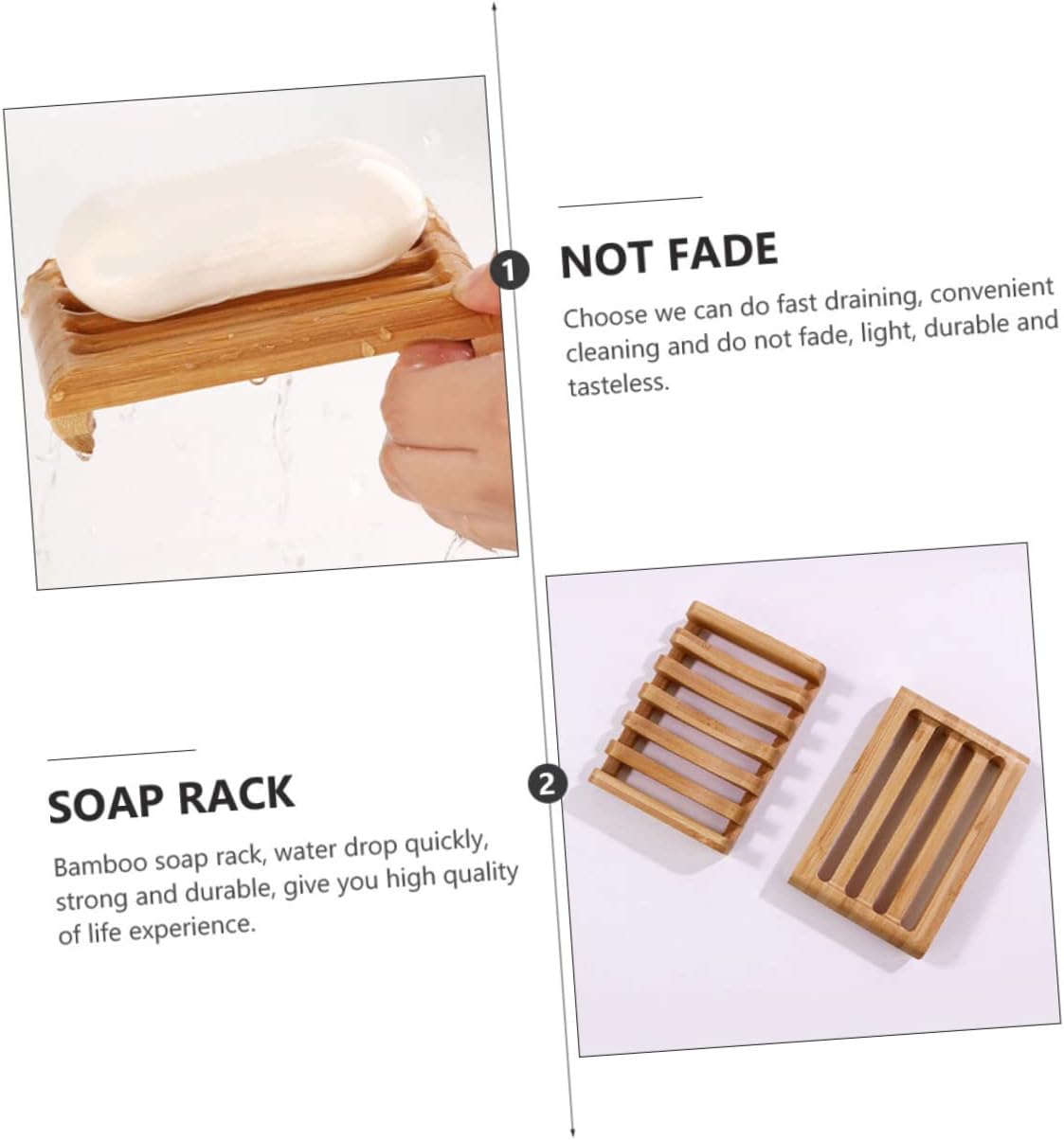 HAKIDZEL Bamboo Soap Holder Set of 2 for Bathroom
